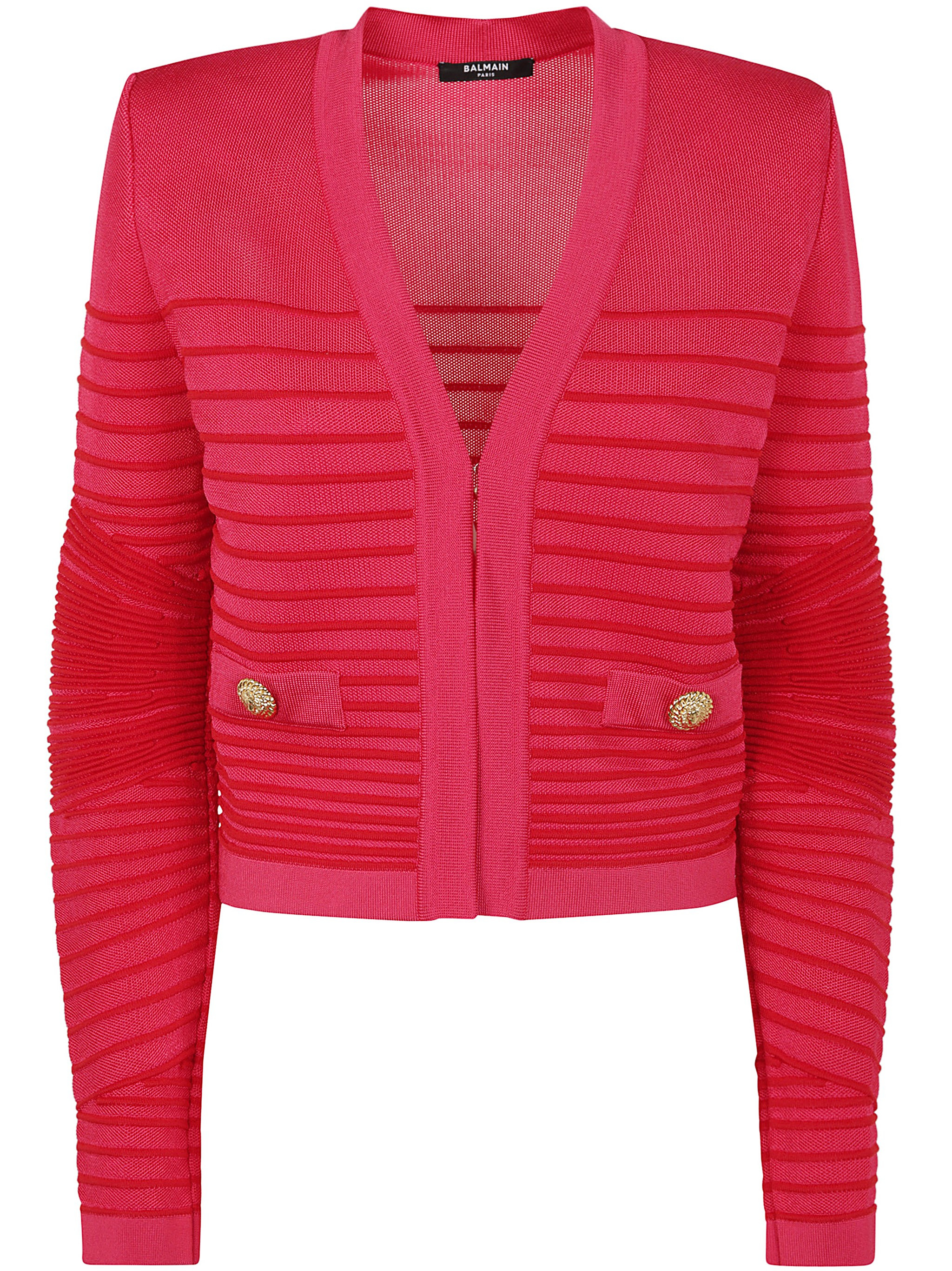 The LON SLEEVES SIDE TO SIDE FLECHAGE KNIT CARDIGAN by BALMAIN is a refined addition to your wardrob - 1
