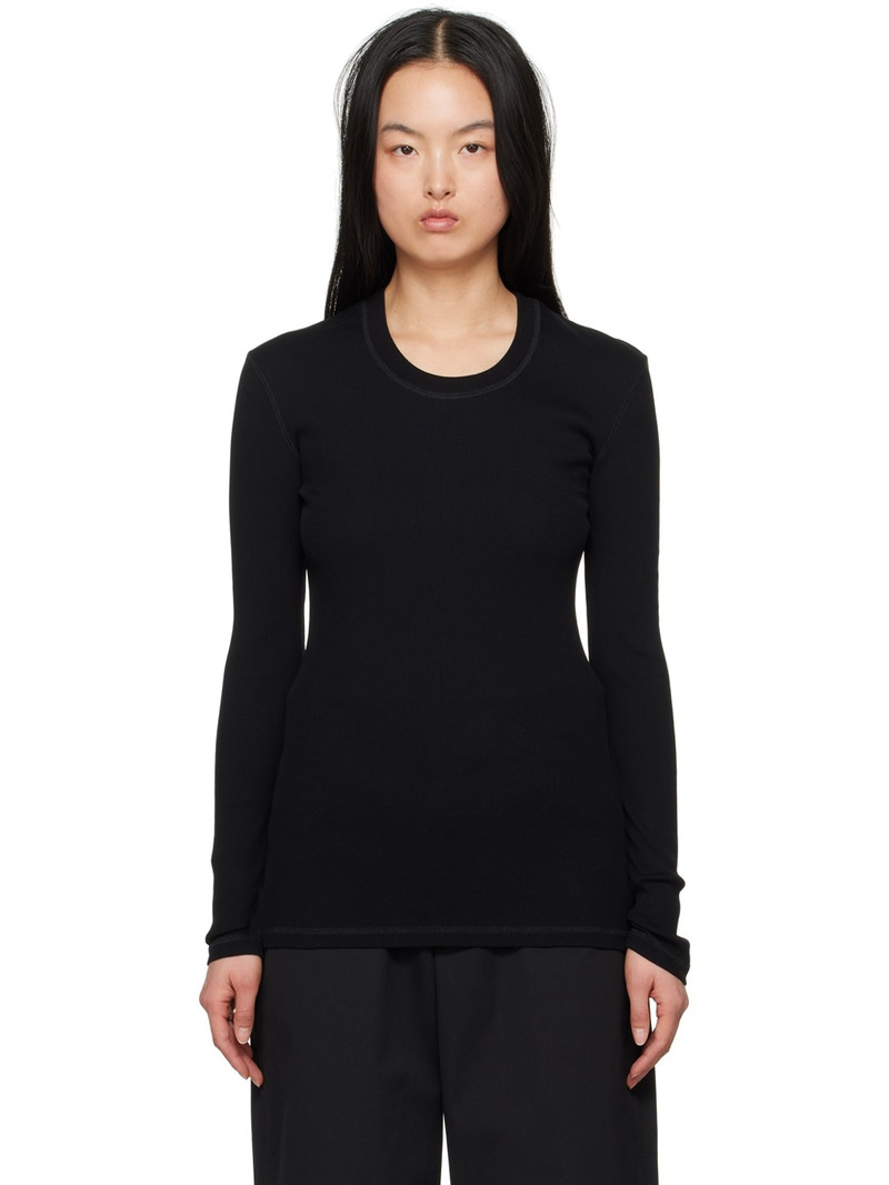 Black Rib Long Sleeve T-Shirt 1