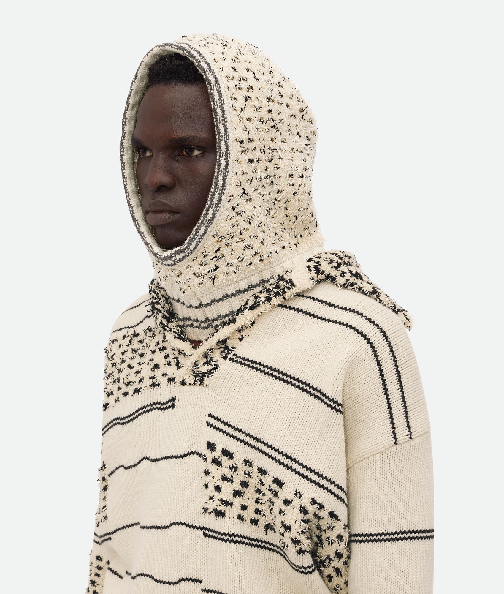 Cotton And Wool Textured Balaclava - 1