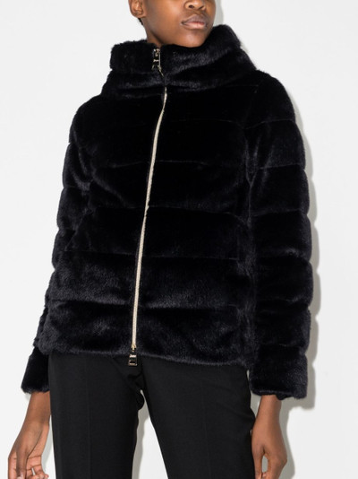 Herno Lady Cape faux fur quilted jacket outlook