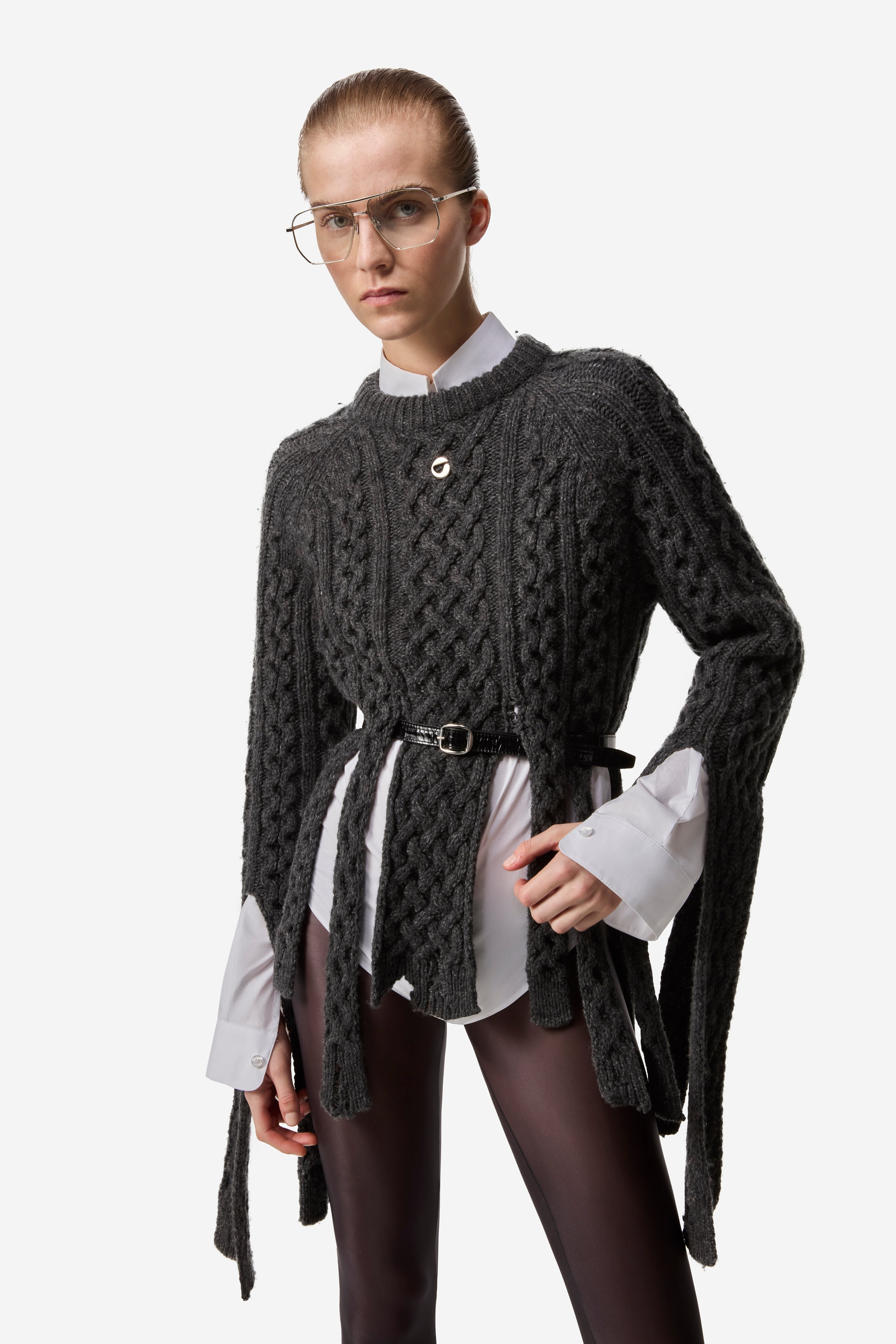 Shredded Knit Sweater - 4