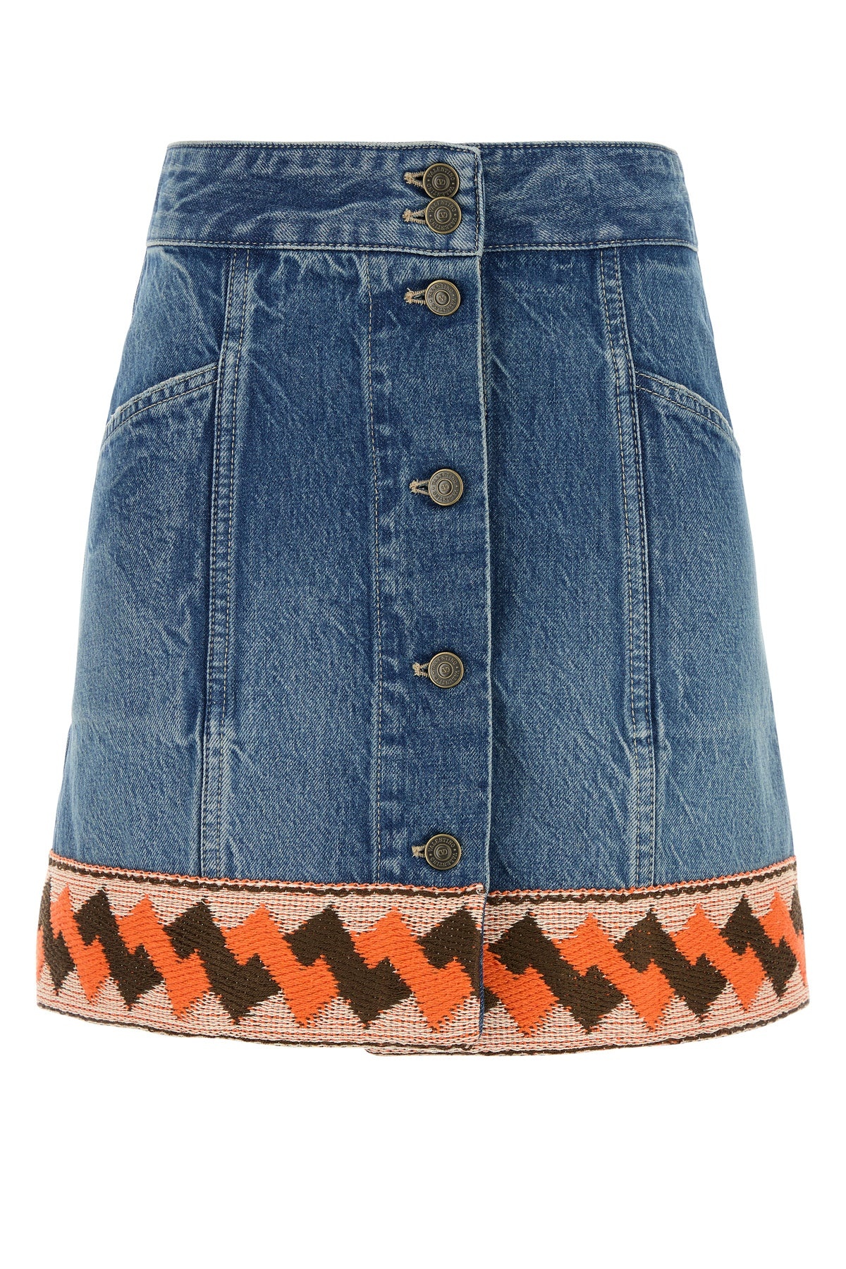 Denim mini skirt - 1