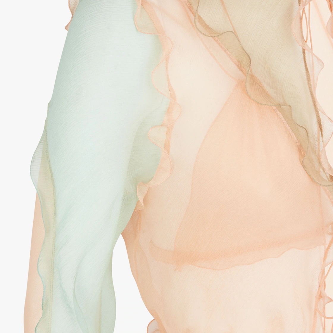 Multicolor pastel chiffon shirt - 3