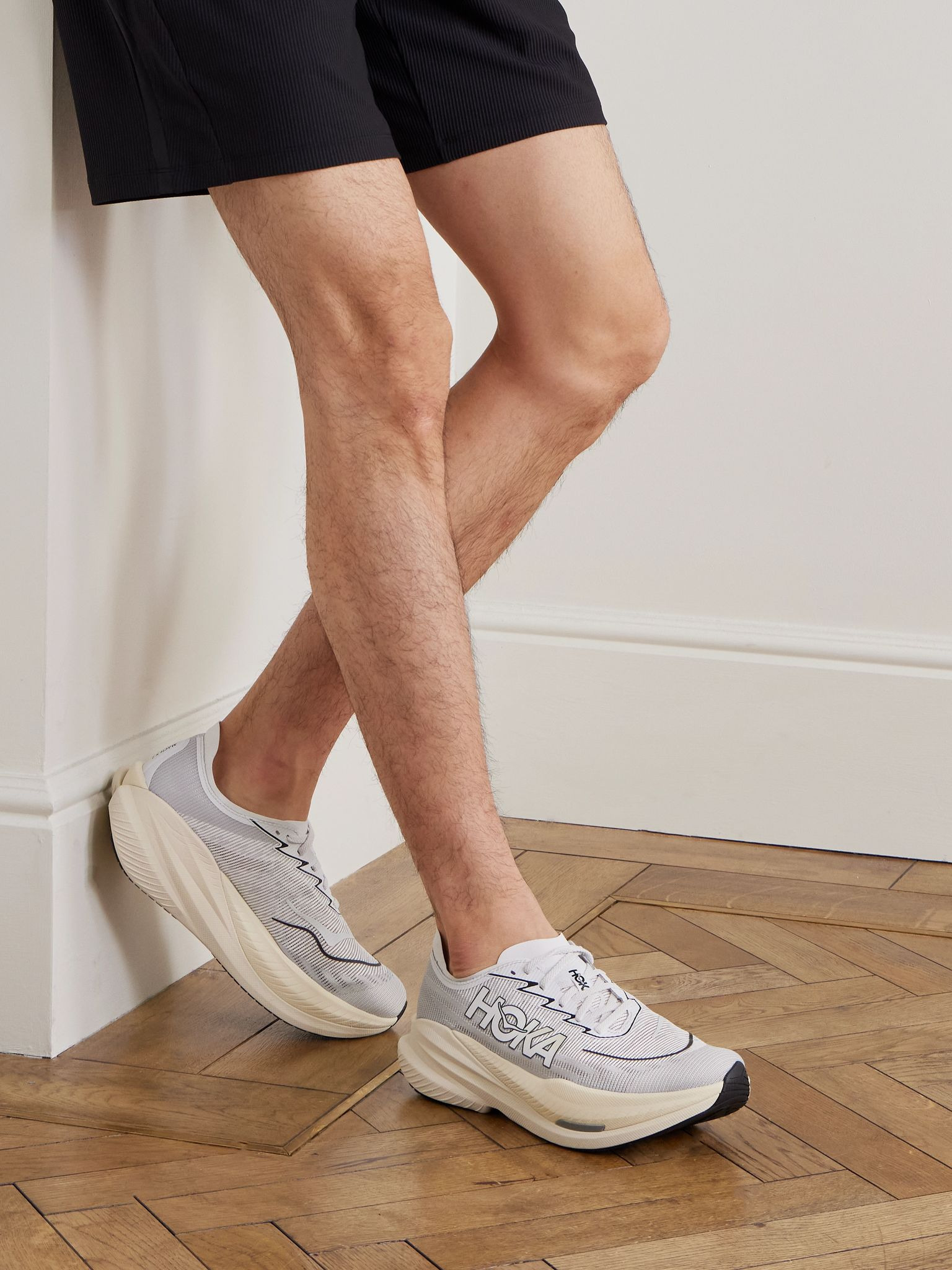 Mach X 2 Rubber-Trimmed Mesh Sneakers White - 2