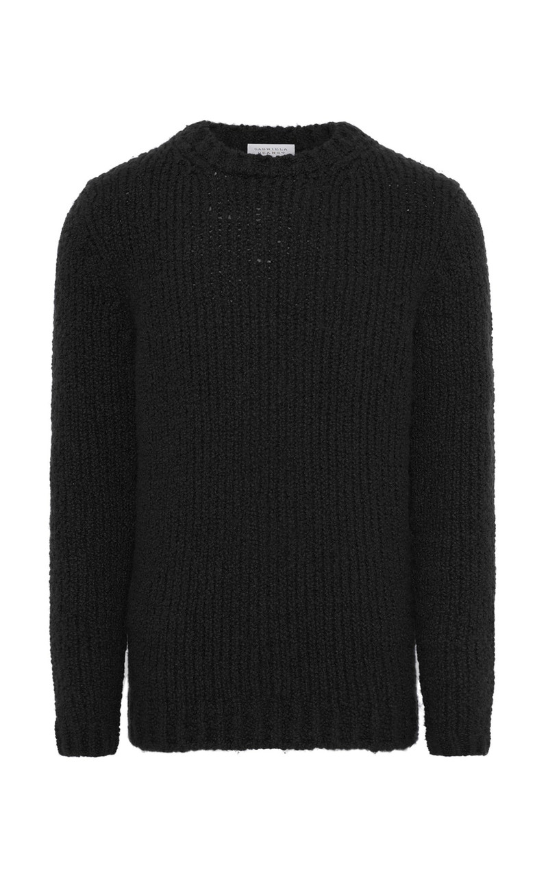 Typhon Knit Sweater in Black Cashmere Boucle 1
