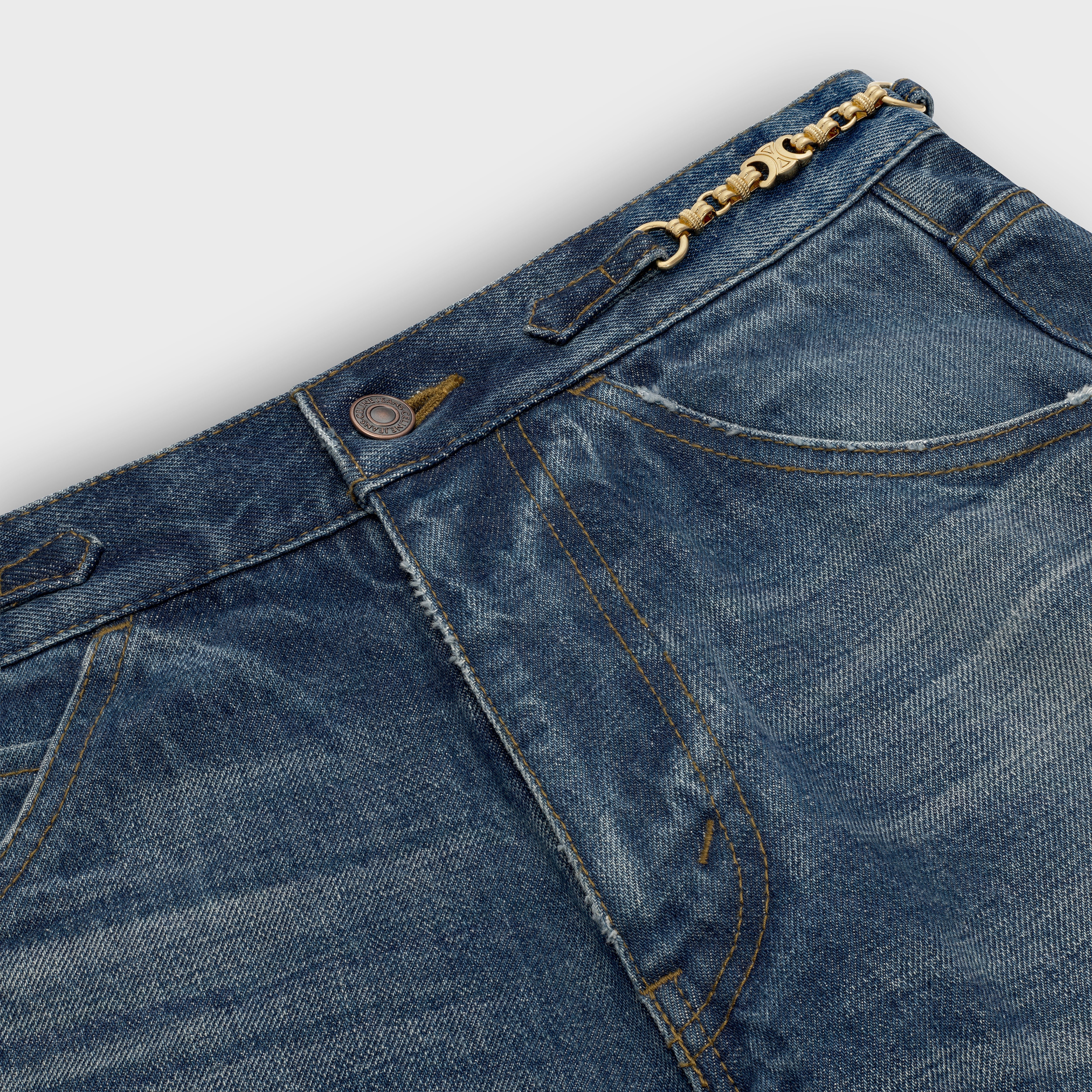 DYLAN STRAIGHT-CUT JEANS IN TANGERINE SKY DENIM - 5