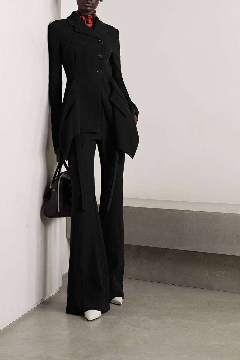 Proenza Schouler Stretch-crepe flared pants outlook
