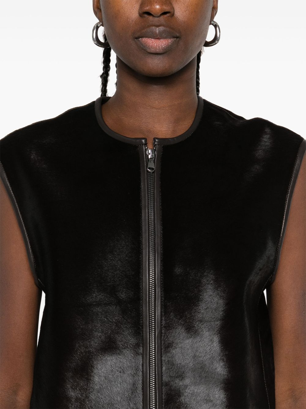 sleeveless zip-front vest - 5