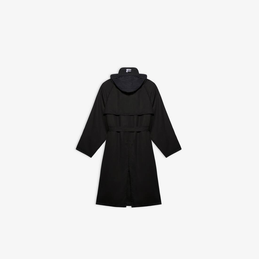 Hooded Trench-coat in Black - 2