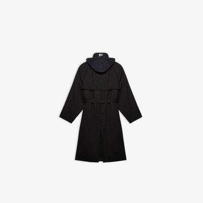 BALENCIAGA Hooded Trench-coat in Black outlook