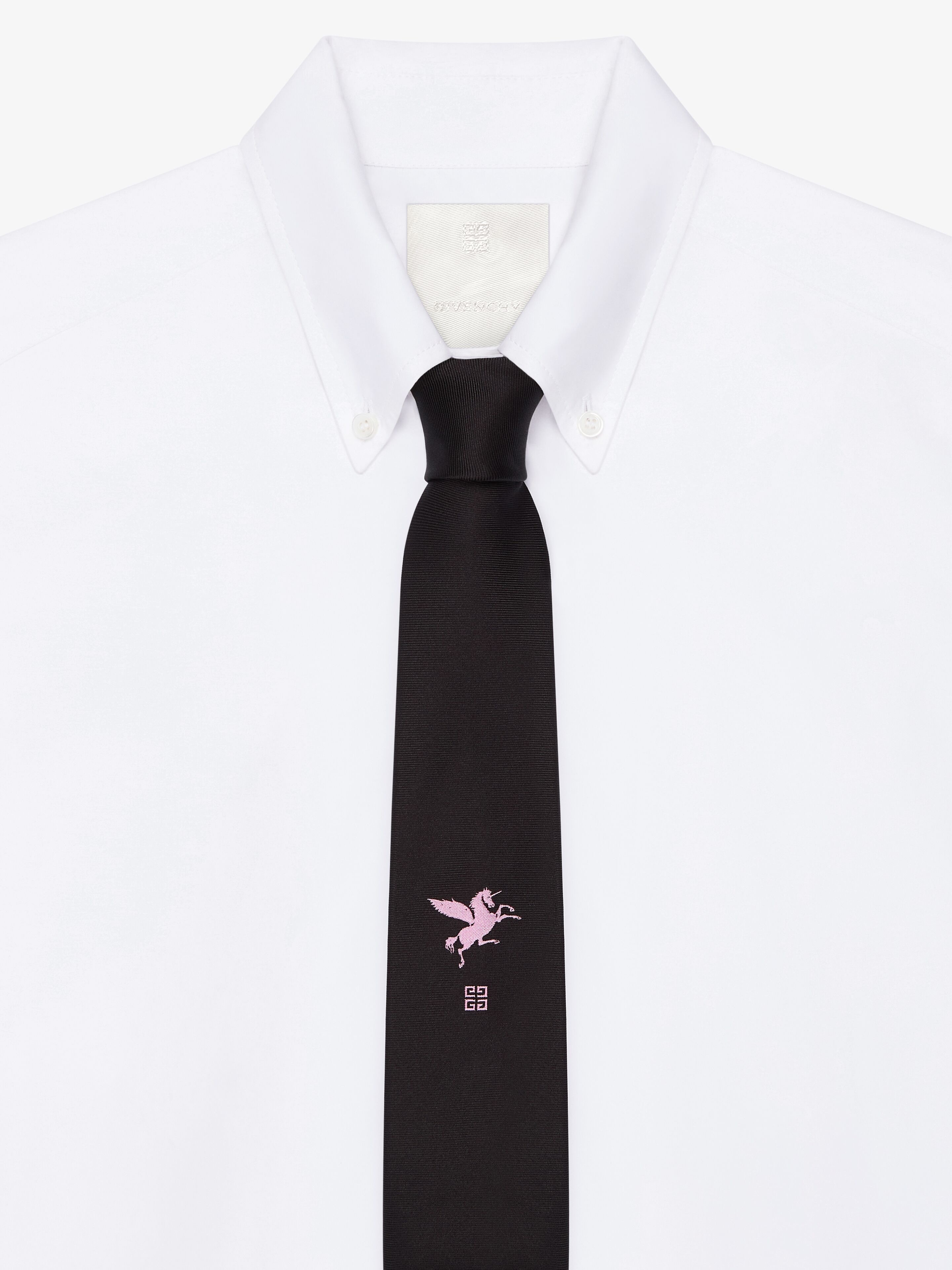 TIE IN SILK WITH UNICORN EMBROIDERY - 2