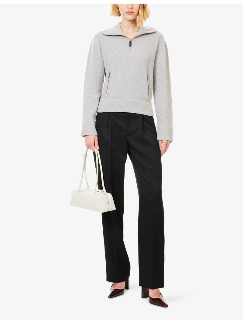 Victoria Beckham Milano Half-Zip Wool Knit Jumper outlook