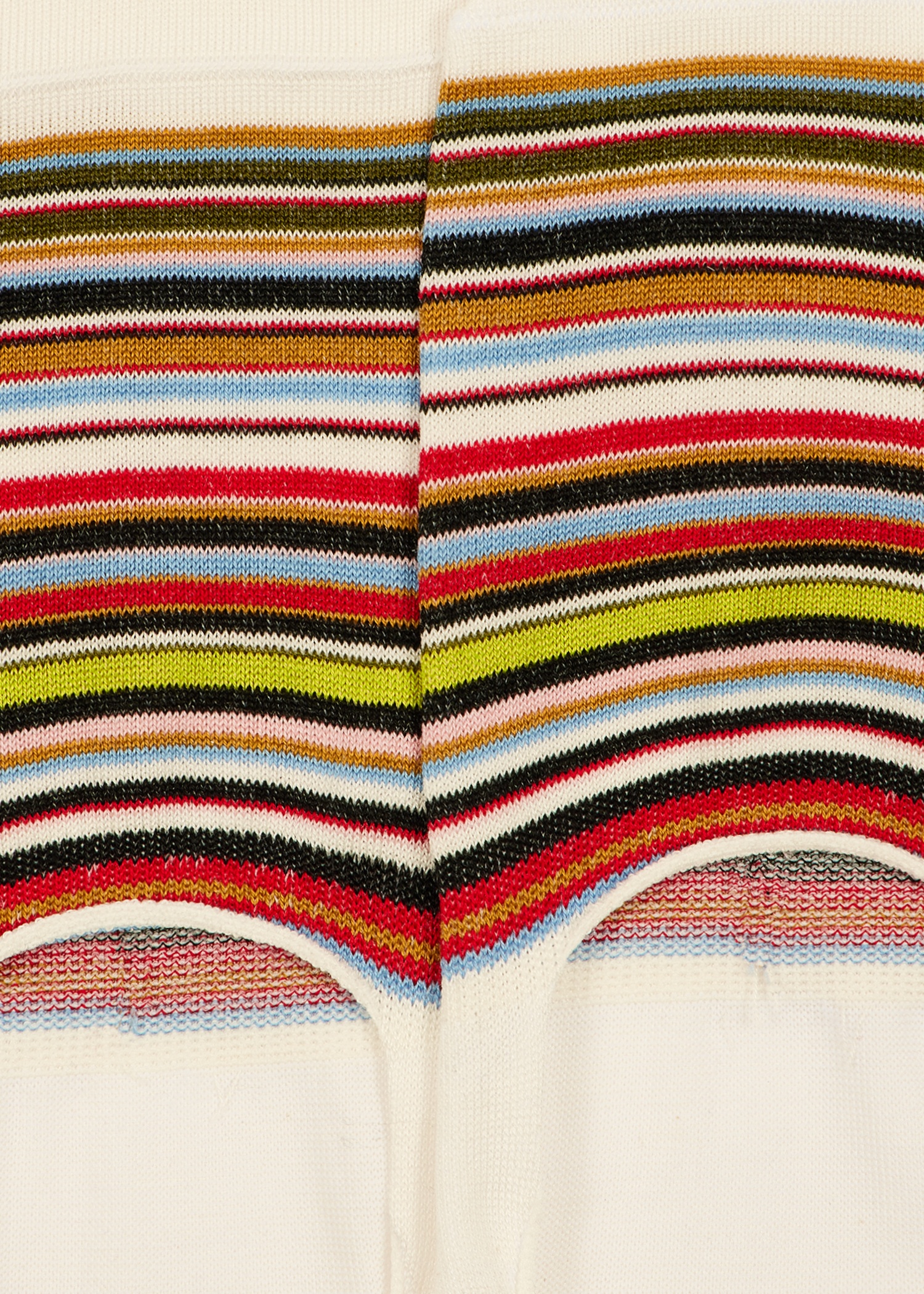 Ecru 'Signature Stripe' Loafer Socks - 4