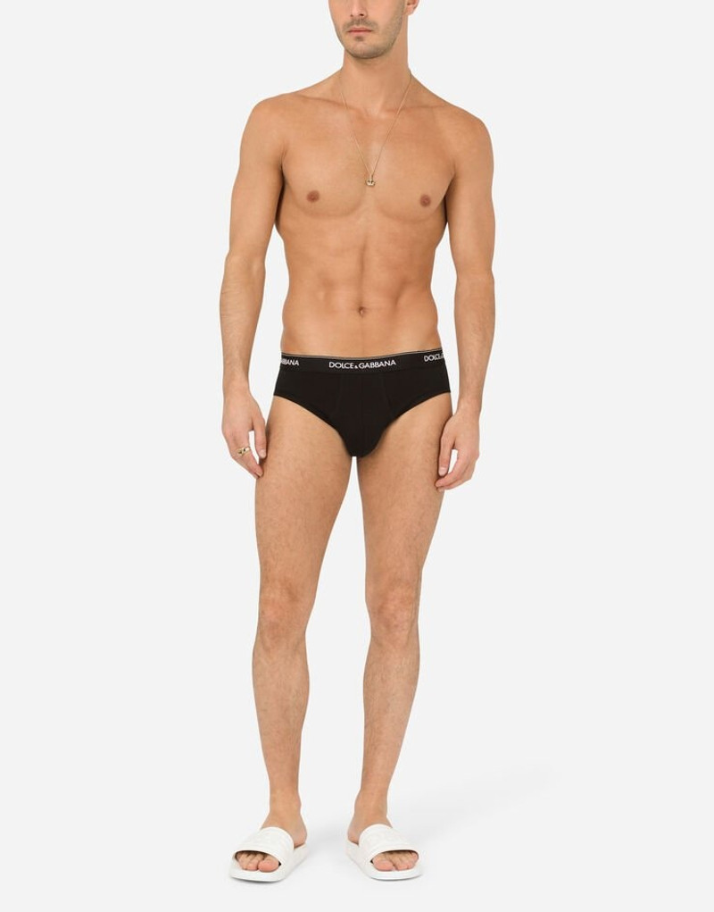 Dolce & Gabbana Bi-pack mid briefs in stretch cotton outlook