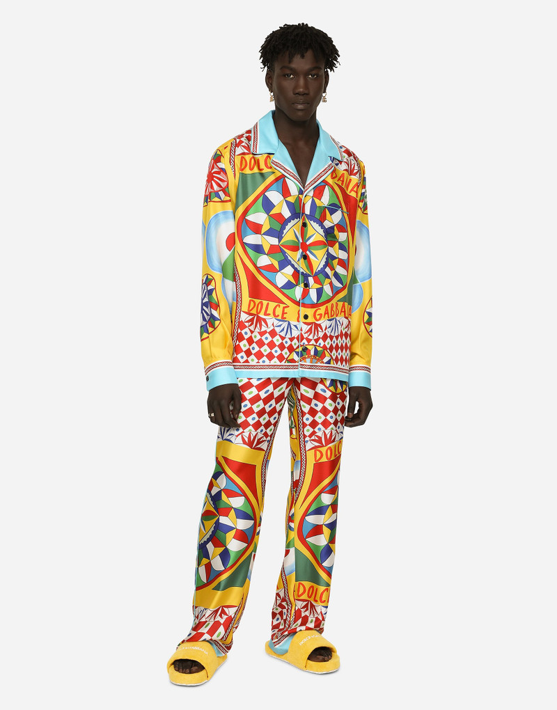 Dolce & Gabbana Carretto-print silk twill jogging pants outlook