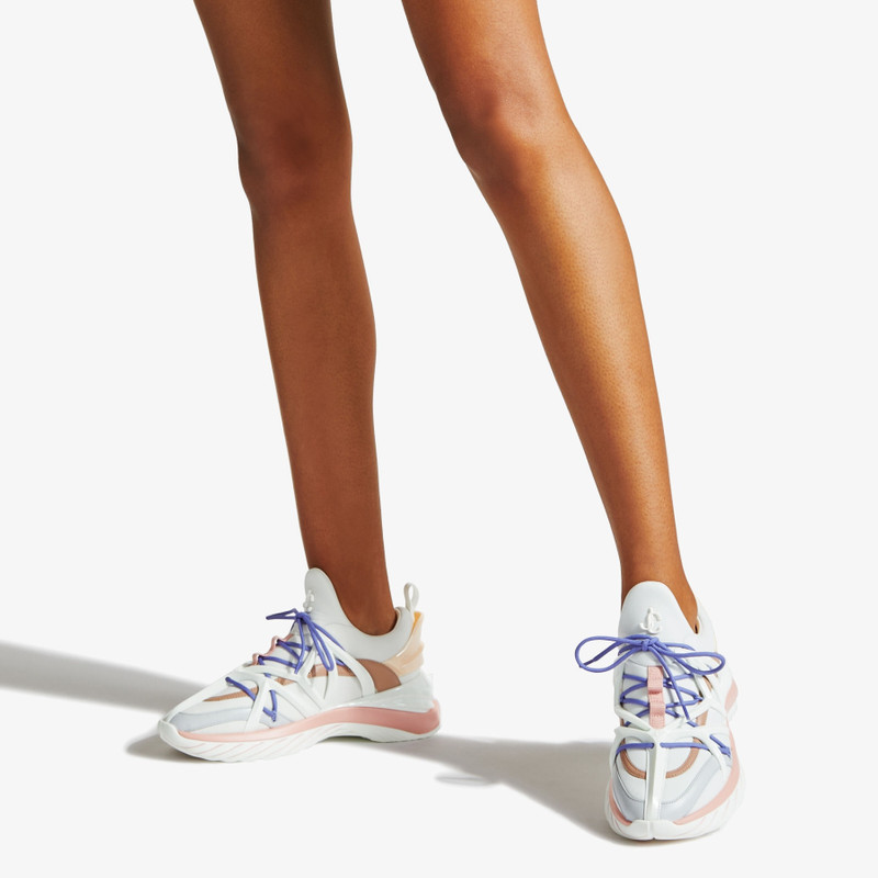 JIMMY CHOO Cosmos/F
White and Ballet Pink Leather and Neoprene Low-Top Trainers outlook