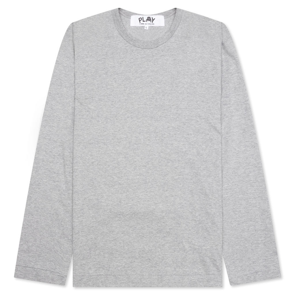 COMME DES GARCONS PLAY X THE ARTIST INVADER L/S TEE - GREY - 1