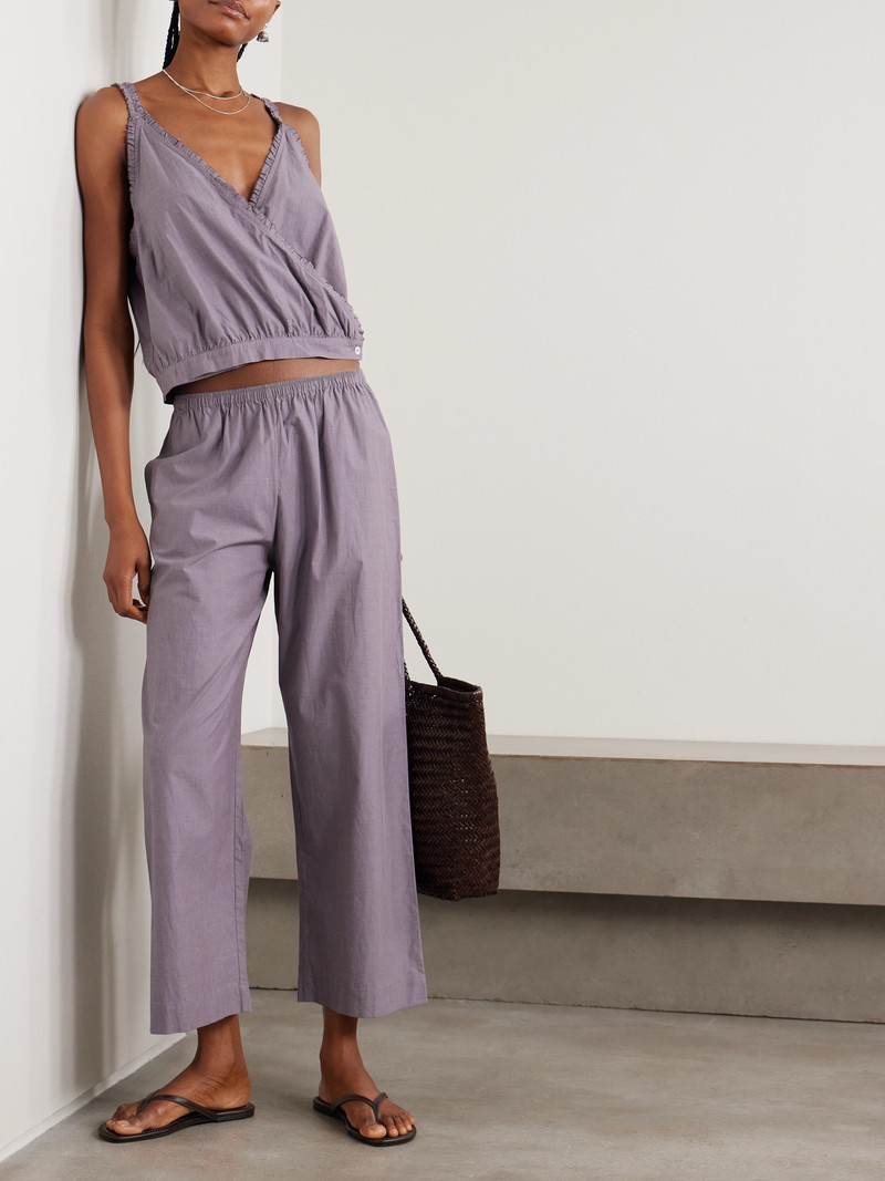 DEIJI STUDIOS Overlie Frayed Wrap-effect Organic Cotton Camisole outlook