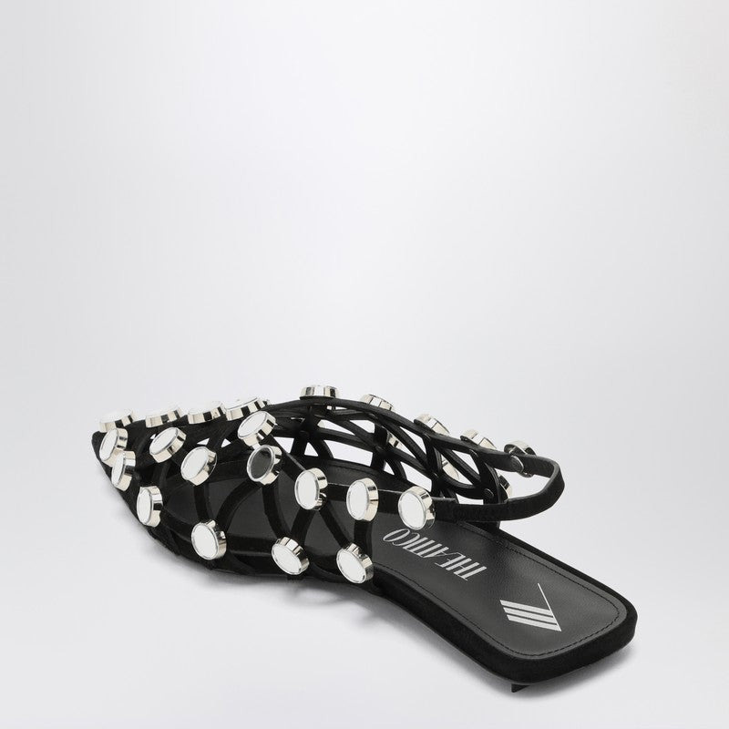 The Attico Black Grid Ballerina Women - 2