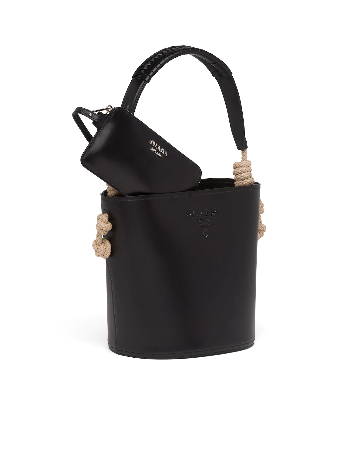 Leather Prada Tambour Bucket Bag - 6