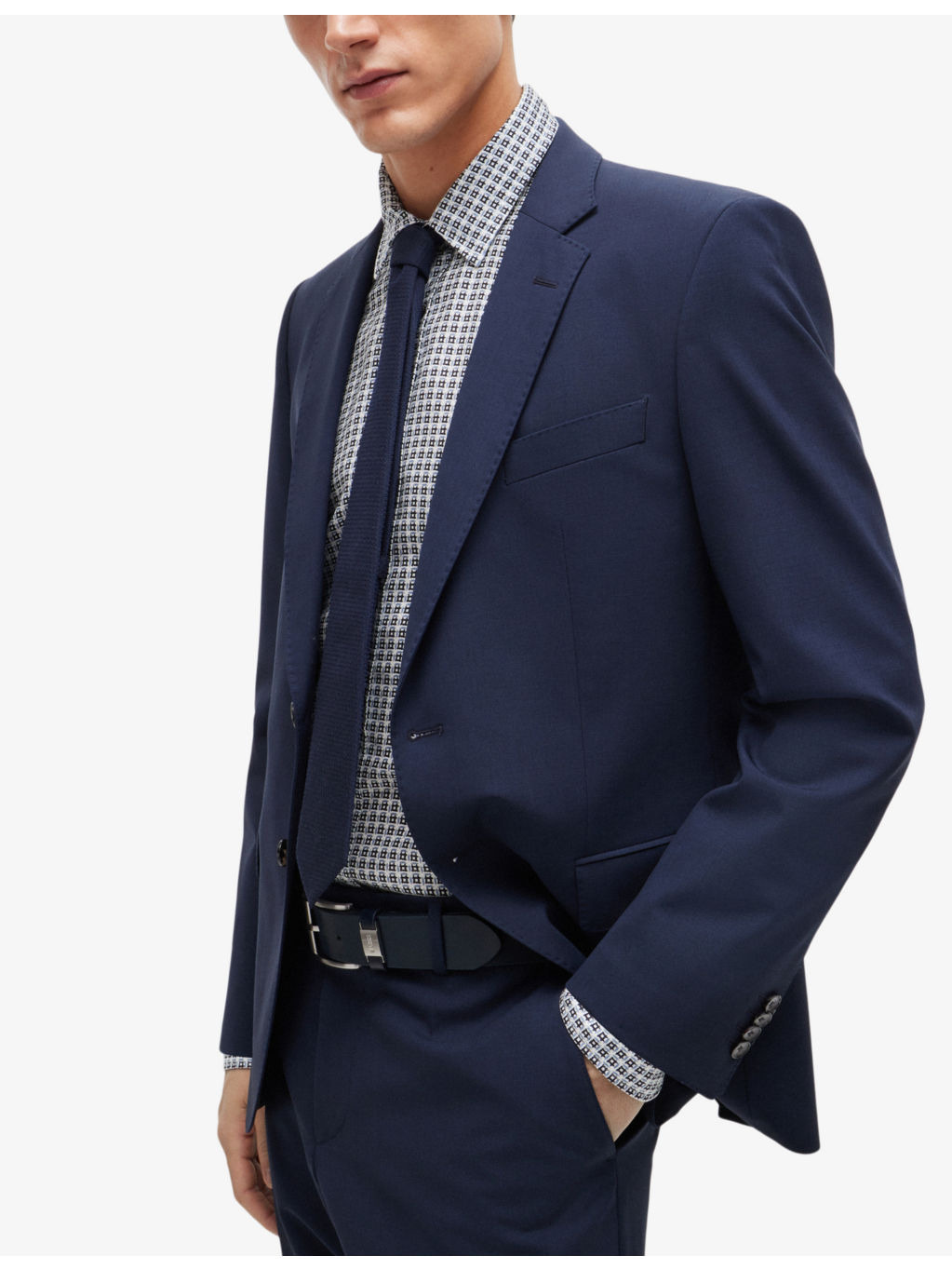 Regular-fit geometric-print chambray shirt - 6