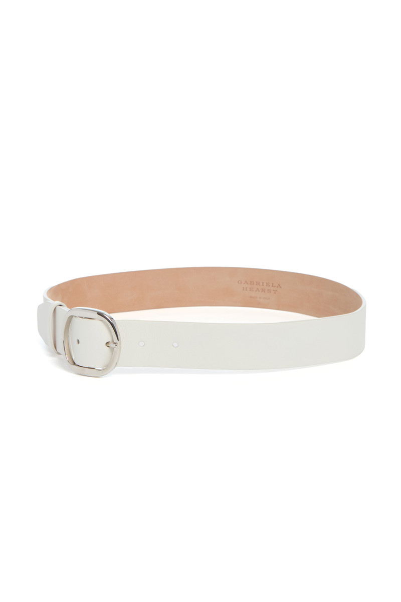 GABRIELA HEARST Elster Buckle Belt in Ivory Leather outlook