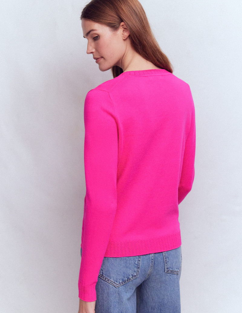 Emilia Cotton Crew Sweater-Pink Peony 4