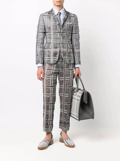 Thom Browne semi-sheer check-pattern cropped suit trousers outlook