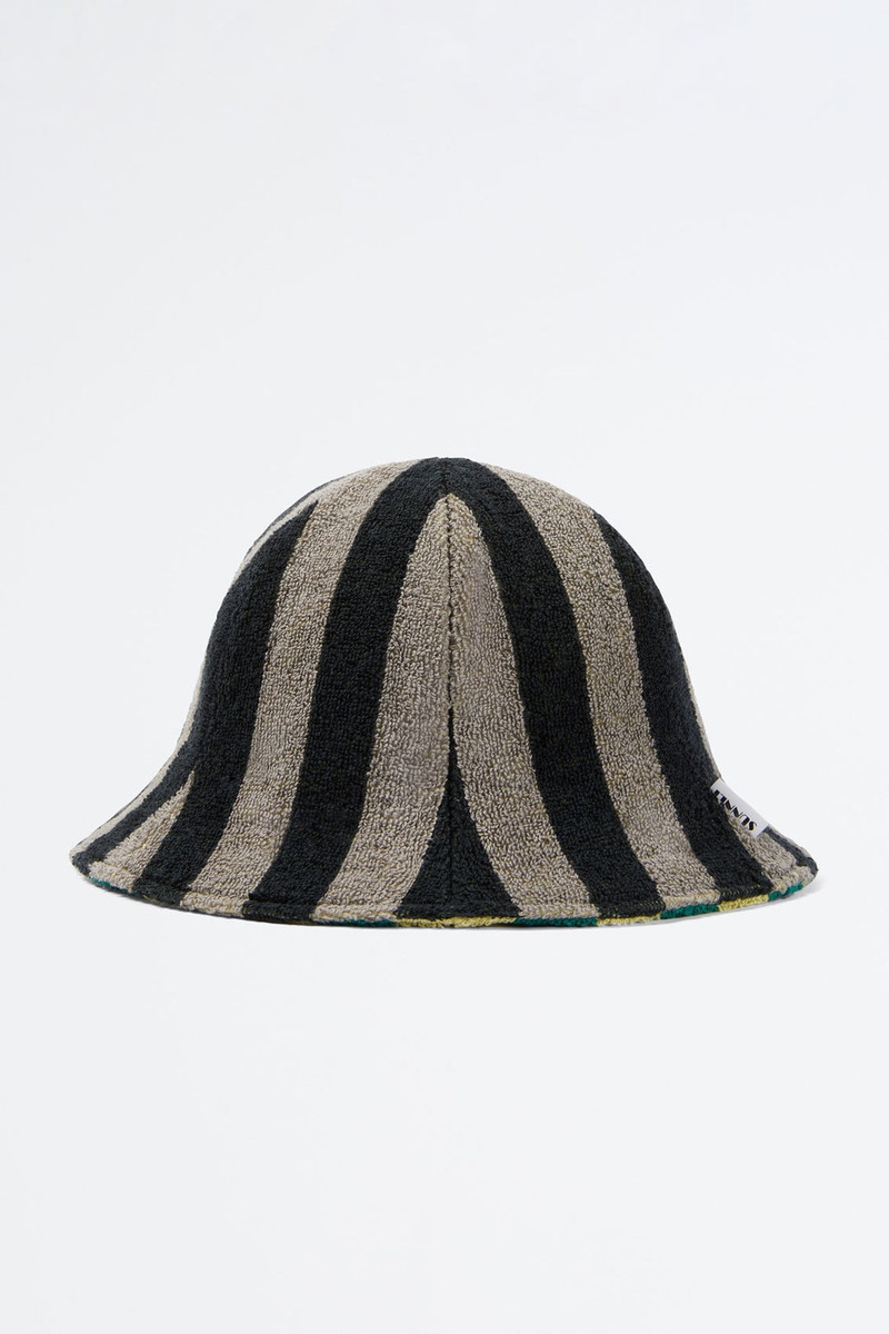GREY & BLACK STRIPED COTTON HAT 3