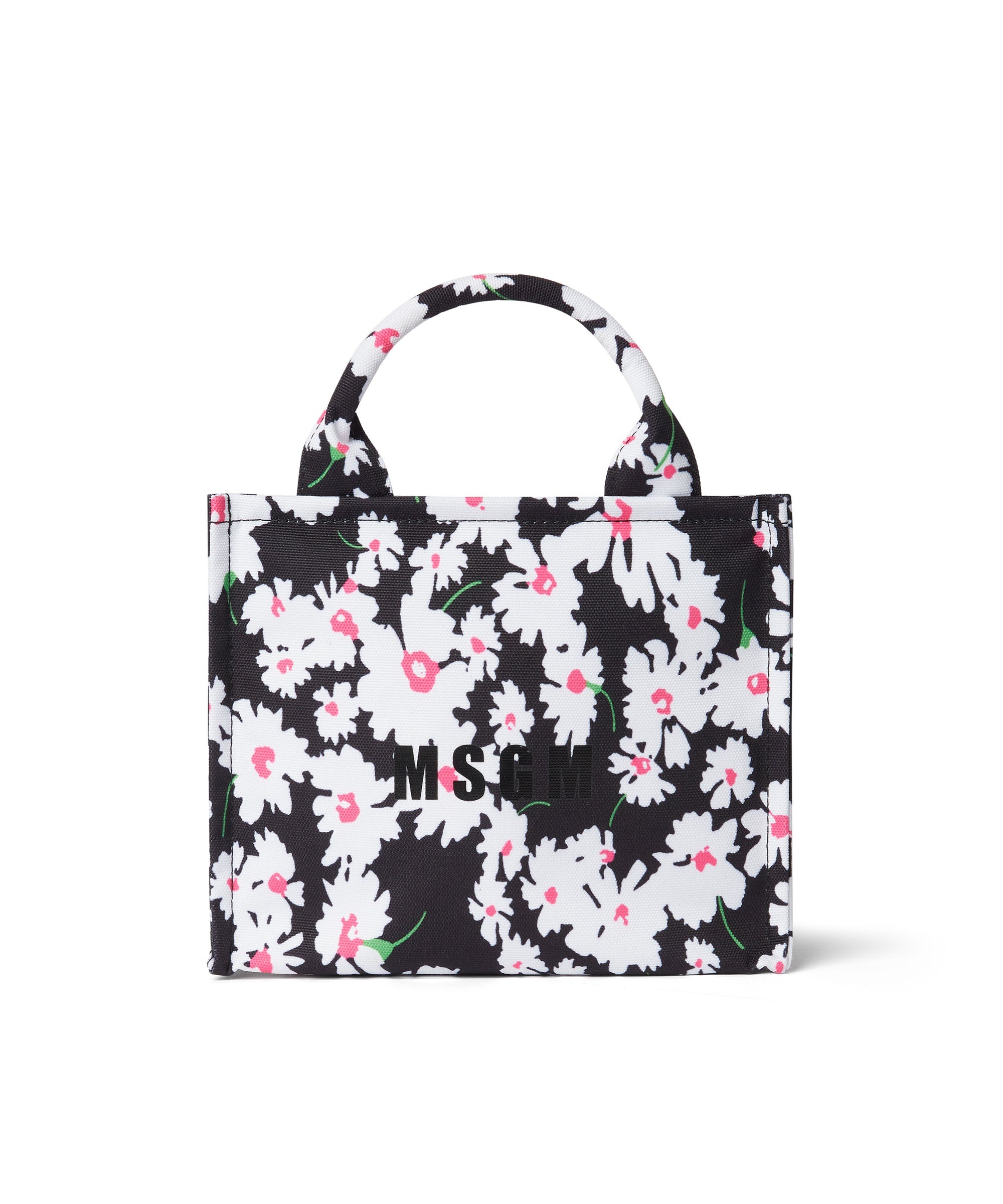 Small canvas tote bag with daisy print - 1