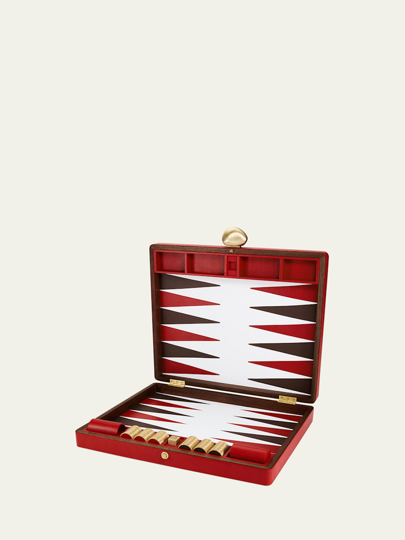 ASSOULINE Pebble Leather Backgammon Set outlook