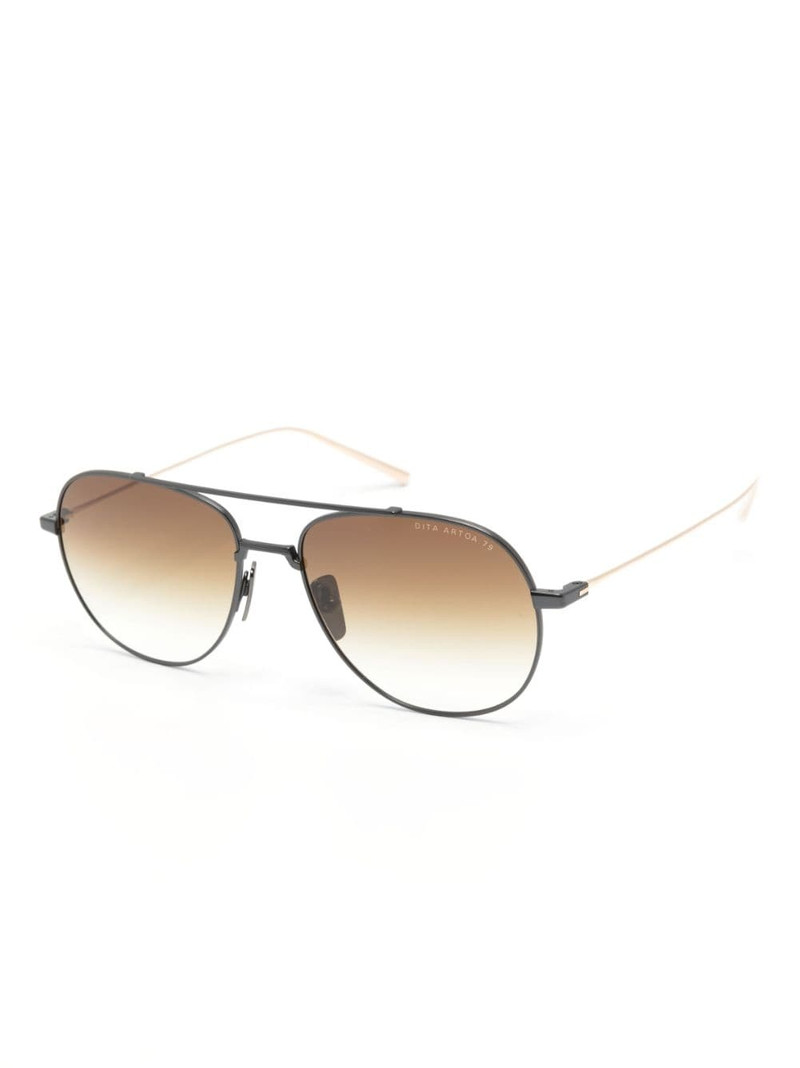 DITA logo-print round-frame sunglasses outlook