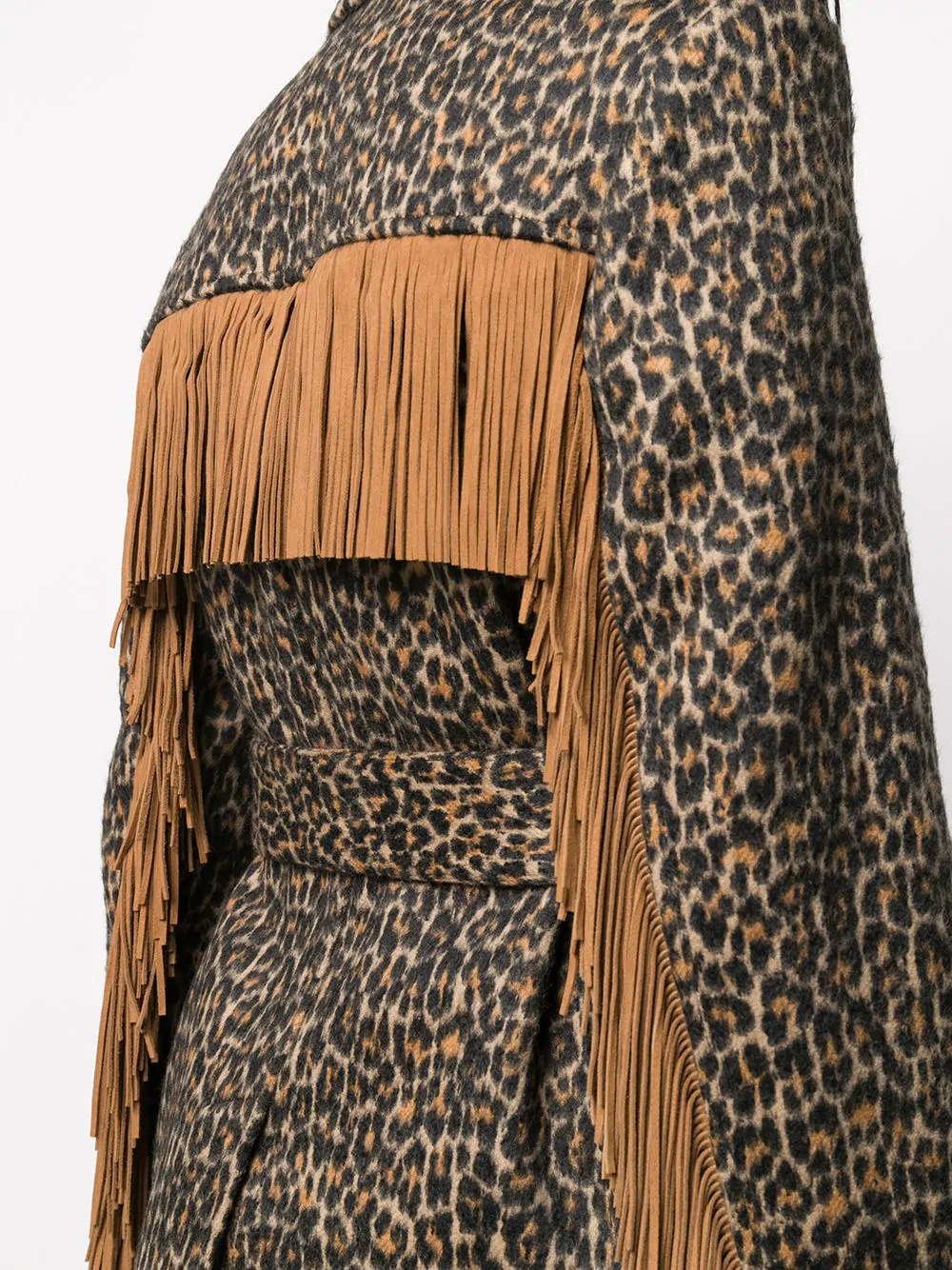 leopard print tasselled jacket - 5