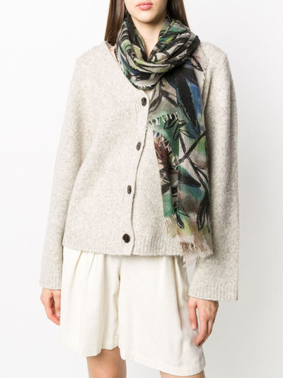 Faliero Sarti leaf print scarf outlook