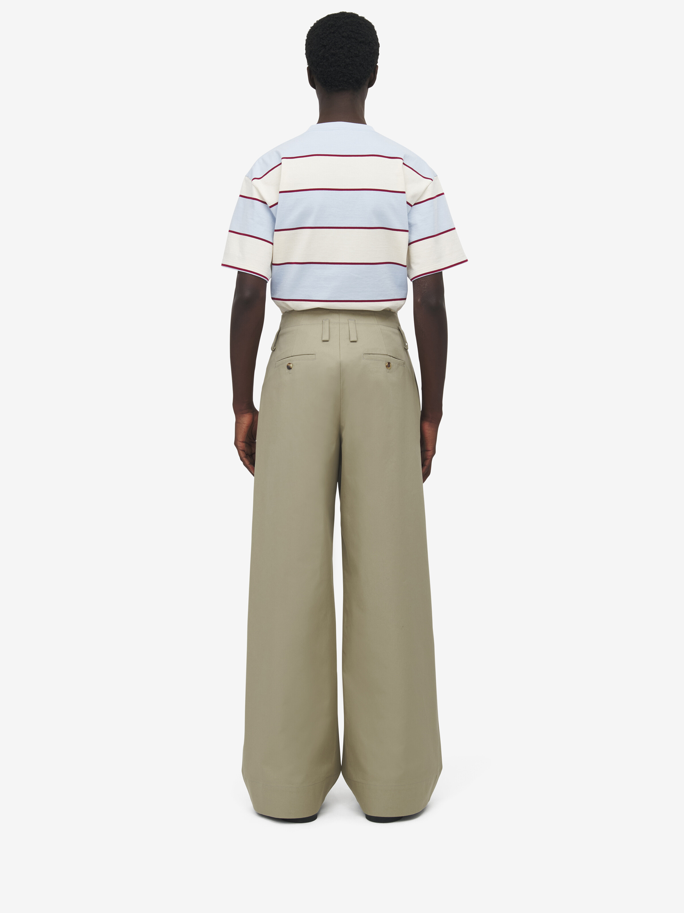Wide Leg Chino Trousers - 4