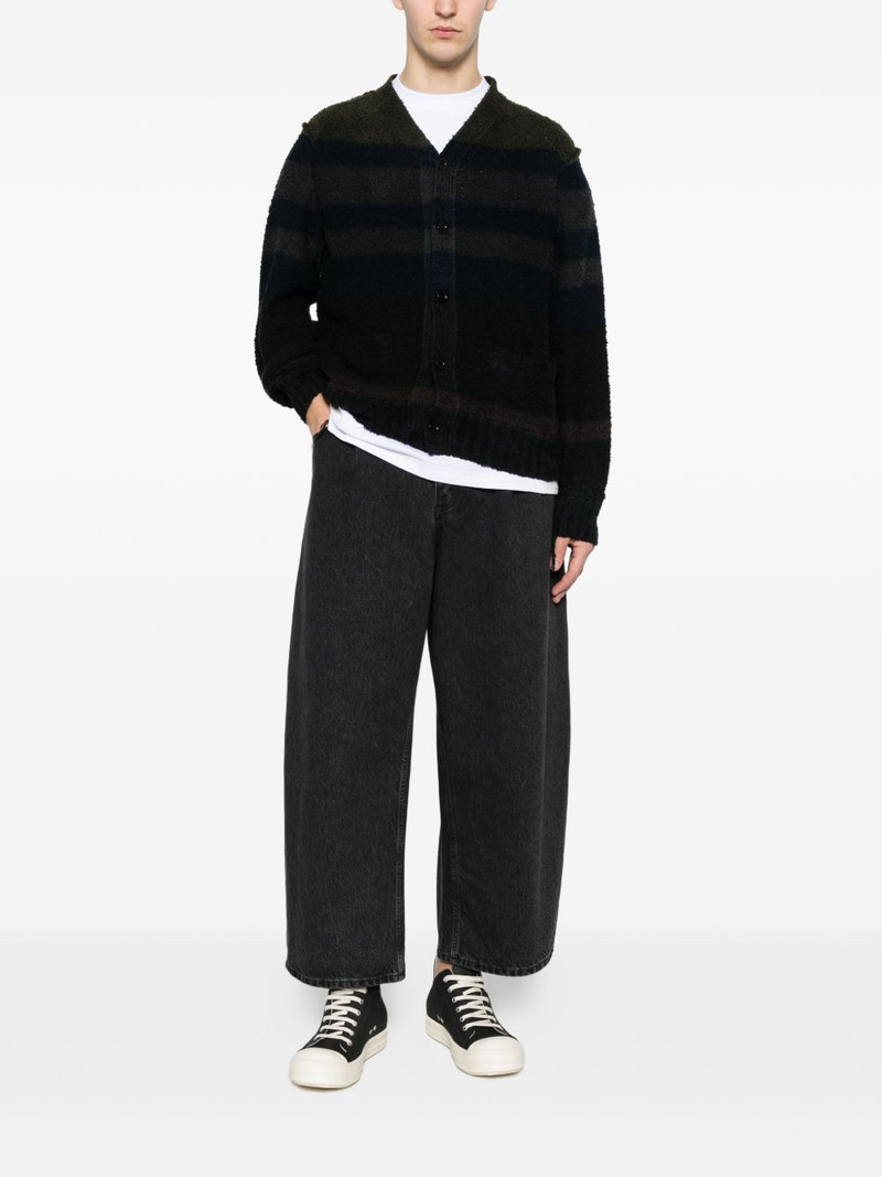 sacai striped pocket cardigan outlook