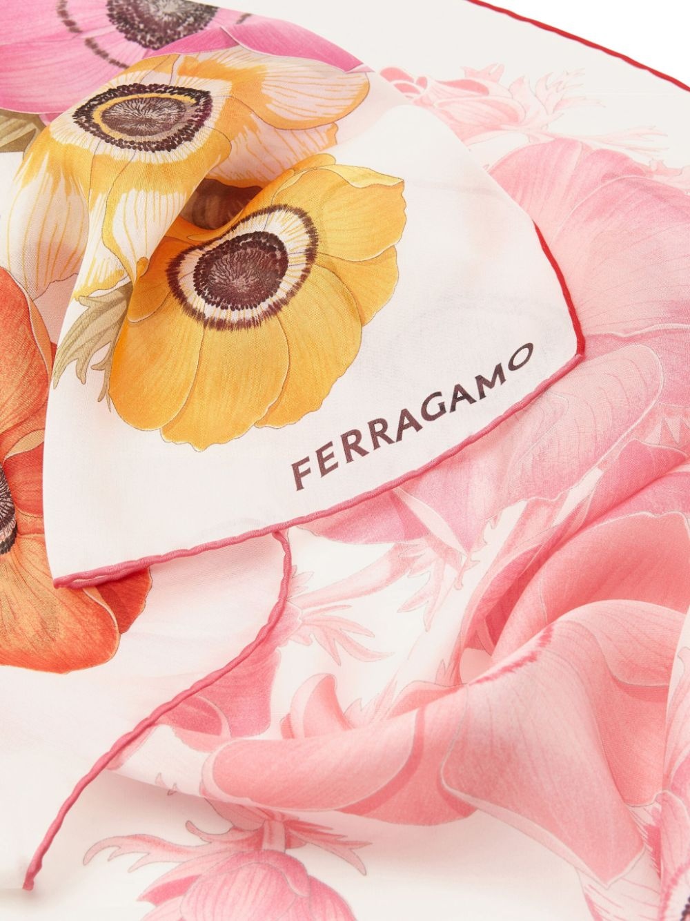 Anemone-print silk scarf - 2