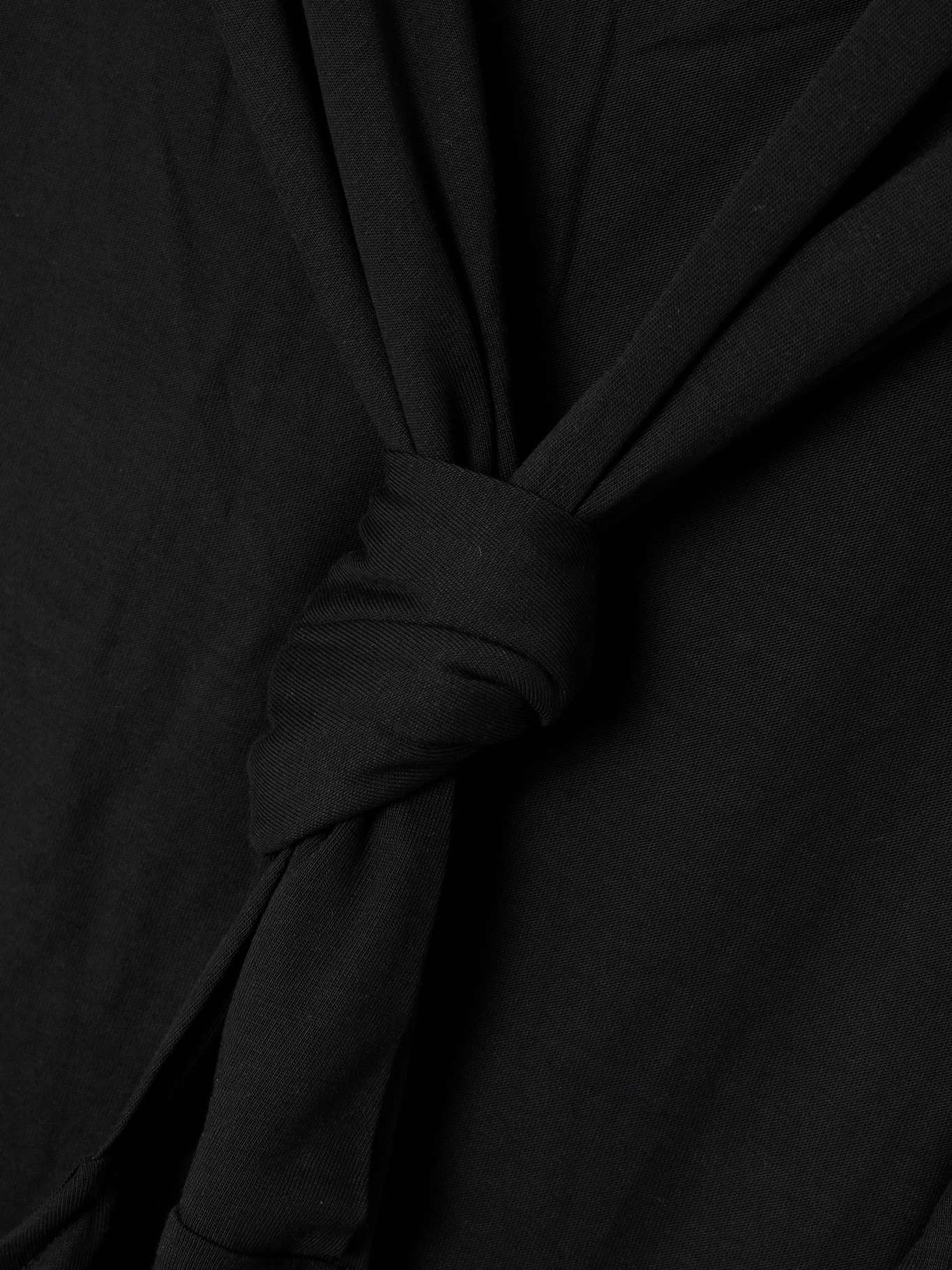 Rayna knotted Pima cotton-jersey midi dress Black - 4