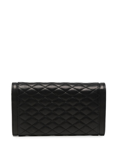 SAINT LAURENT logo-plaque quilted leather wallet outlook