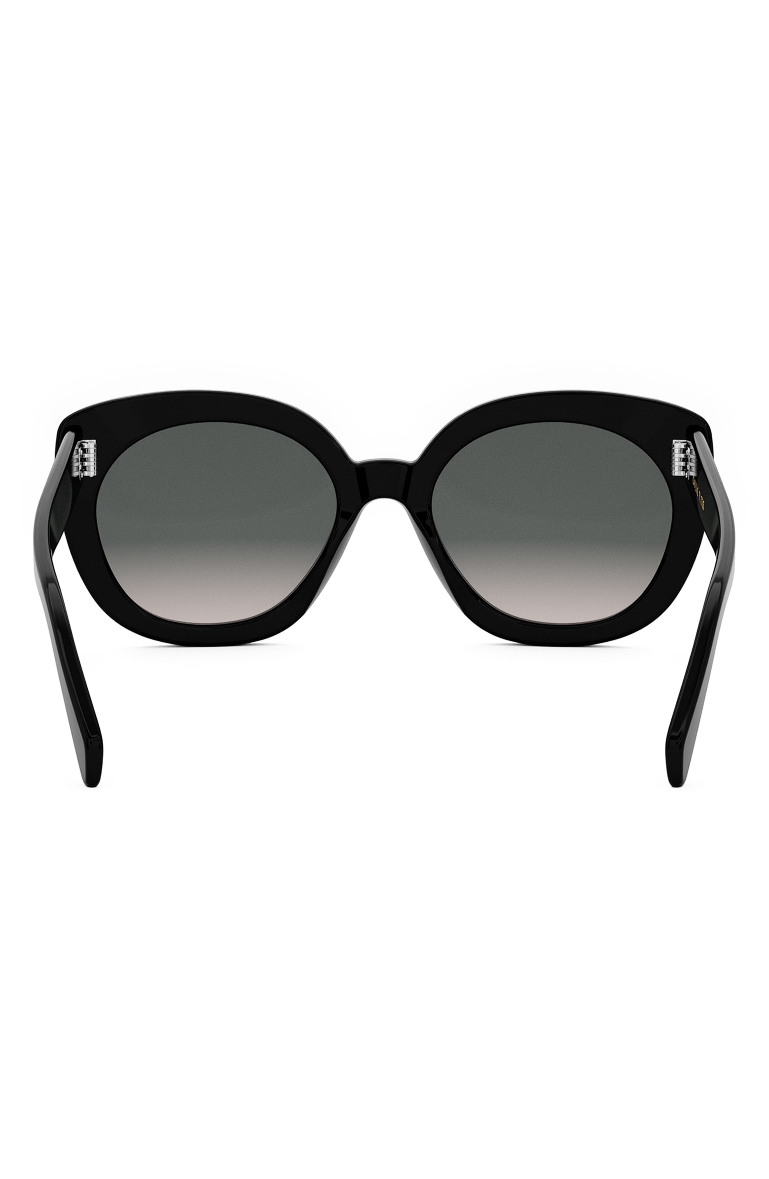 CELINE Bold 3 Dots 56mm Butterfly Sunglasses in Shiny Black /Gradient Brown at Nordstrom - 6