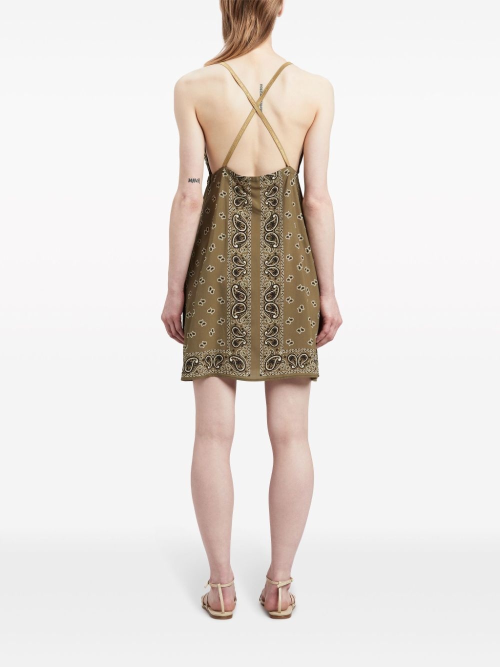 paisley-print slip dress - 5