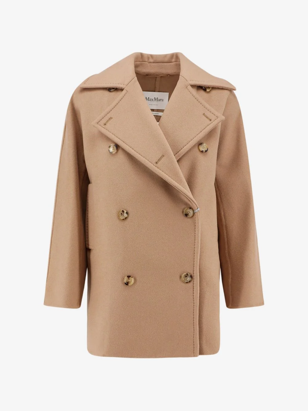 notched lapel double-breasted coat - 1