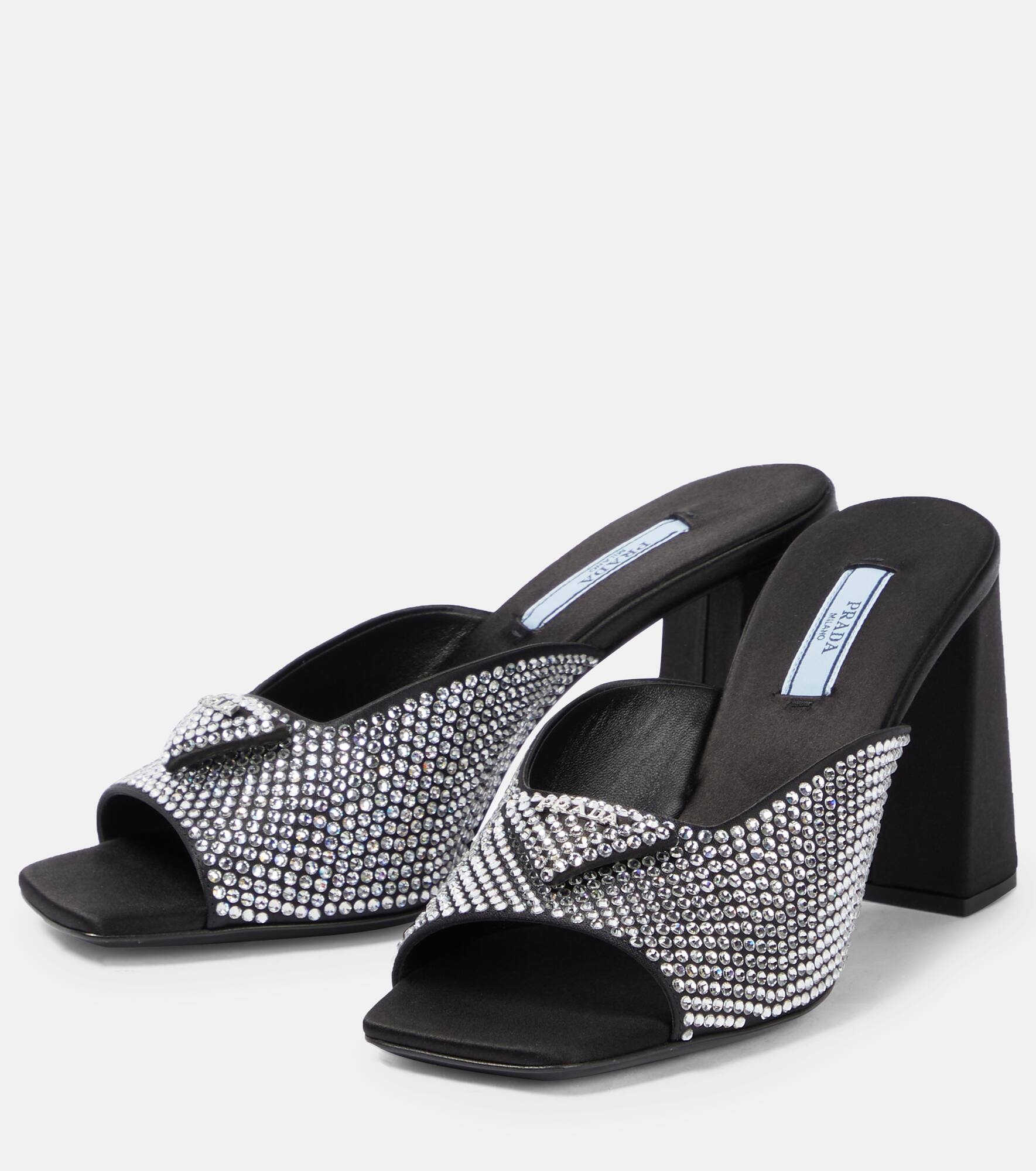 Embellished satin sandals - 5
