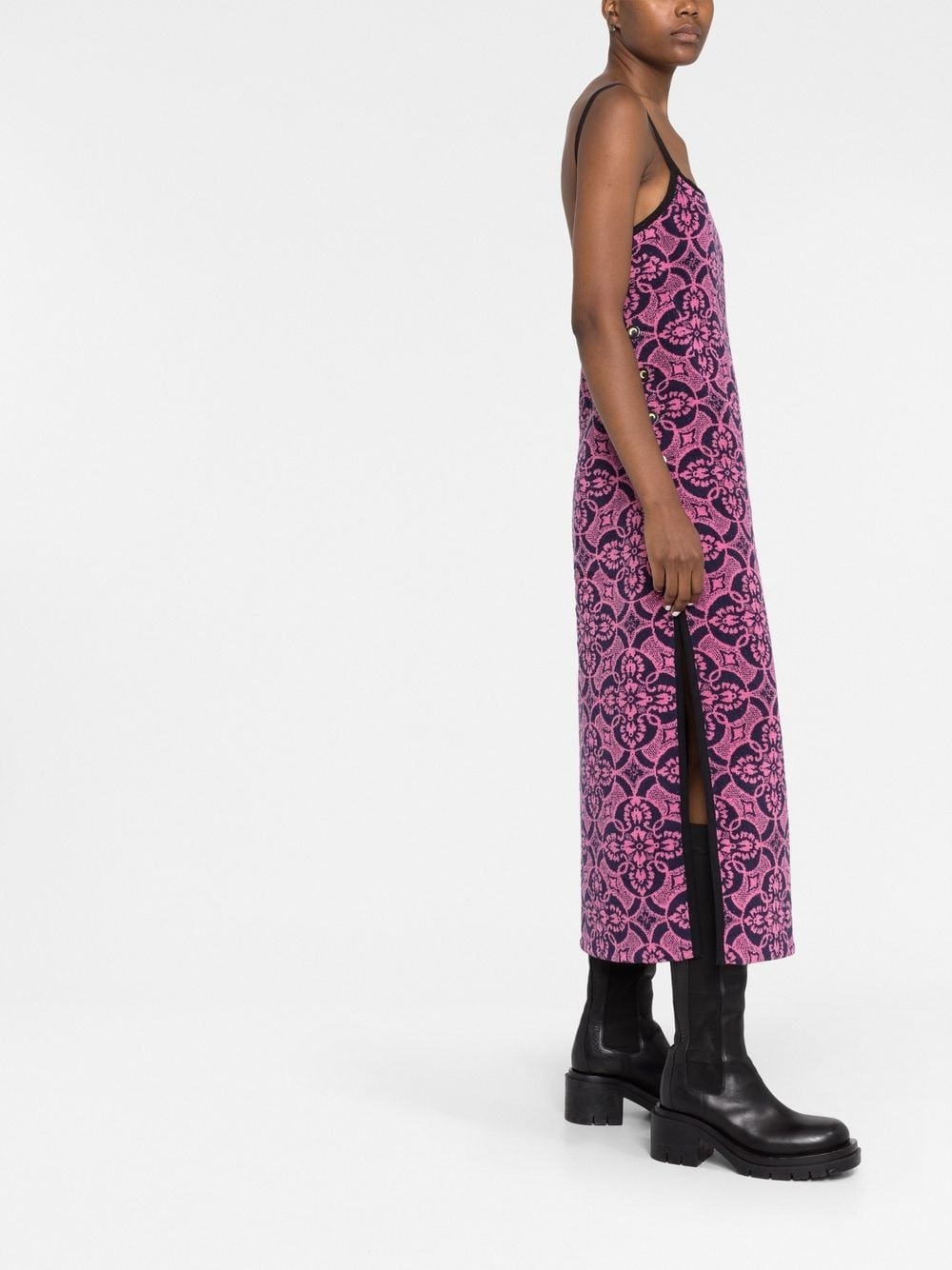 jacquard midi slip dress - 6
