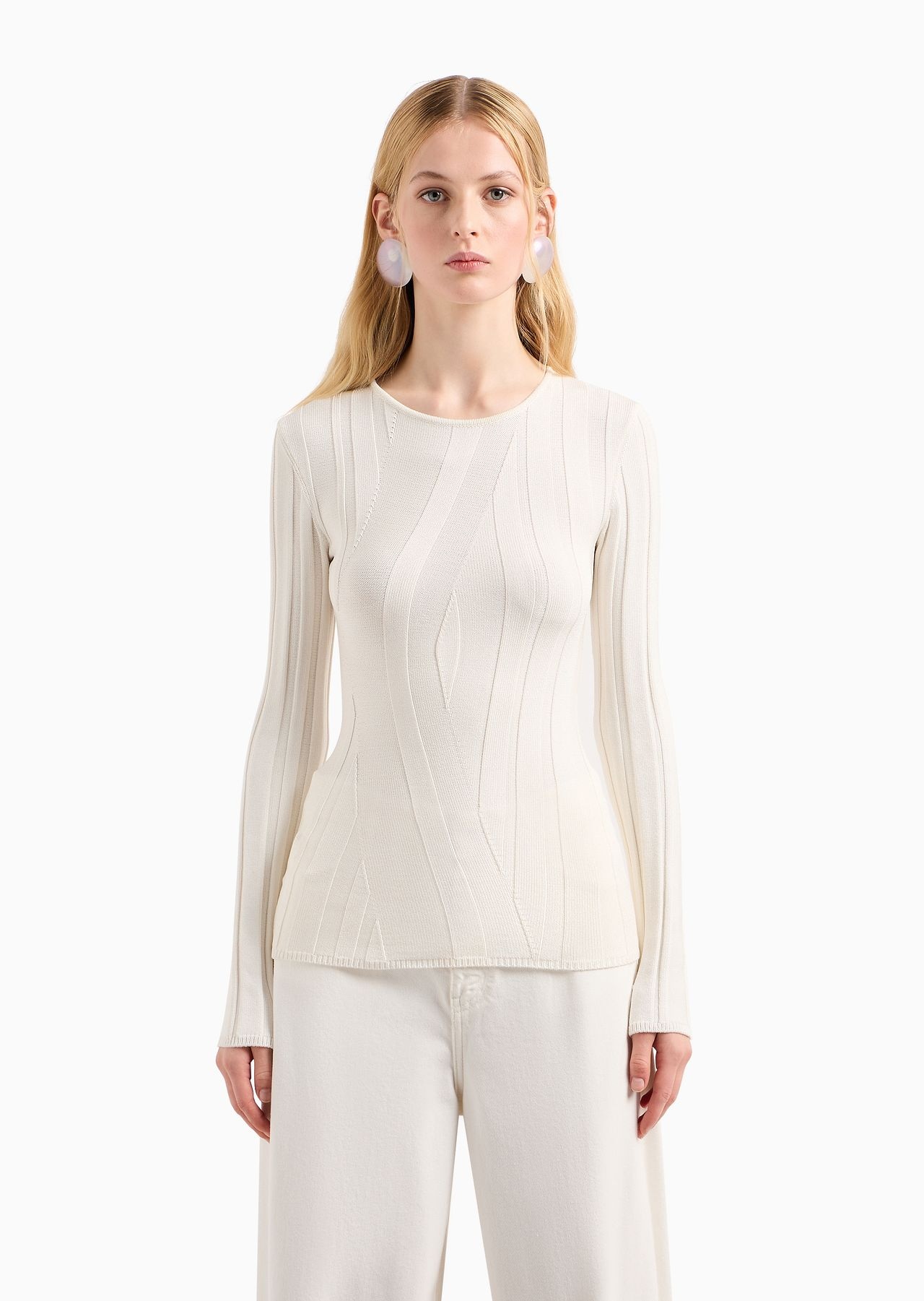 Viscose jumper with an irregular pattern - 2