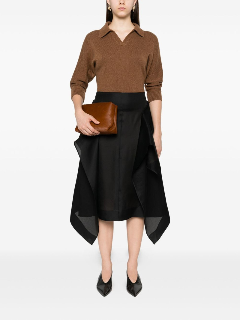 KHAITE Nina ruffled silk skirt outlook