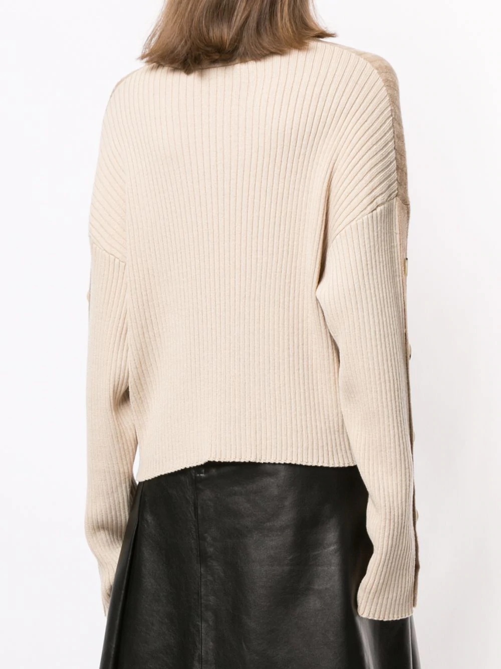 velvet mock-neck jumper - 4