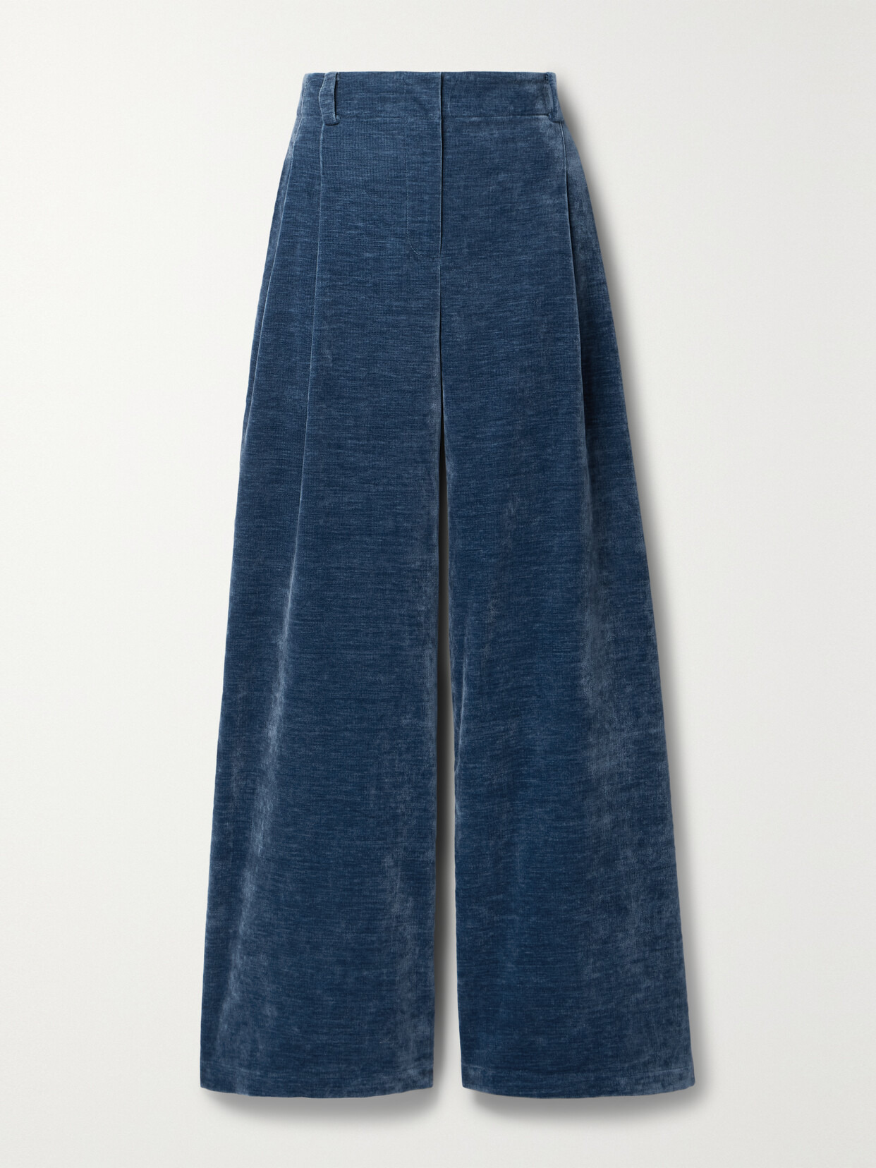 Pleated Chenille Wide-leg Pants - 1