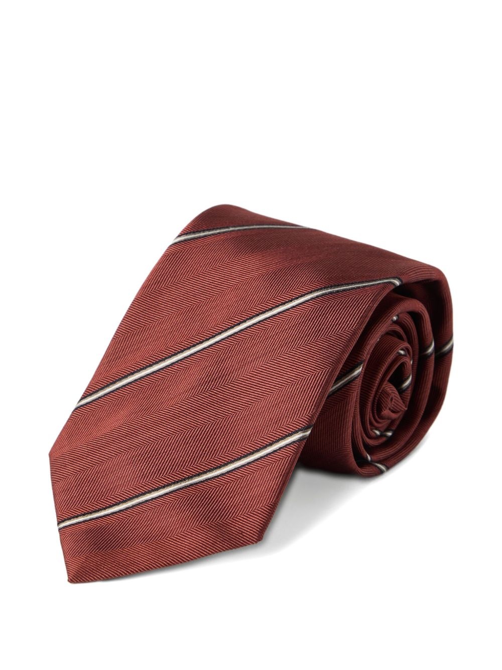 diagonal-stripe silk tie - 2