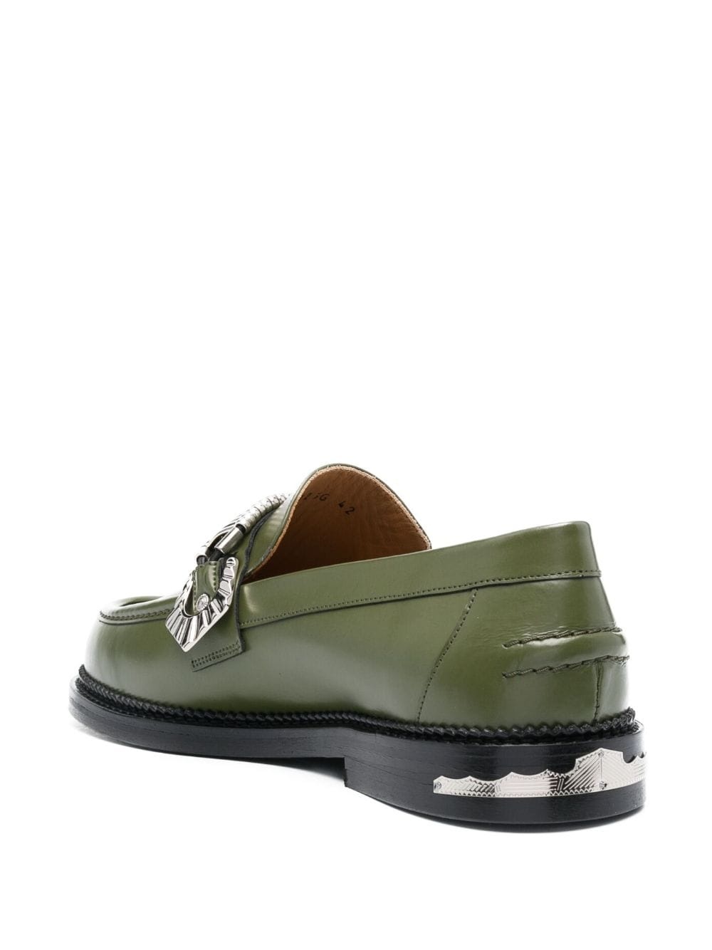 polished leather loafers - 3